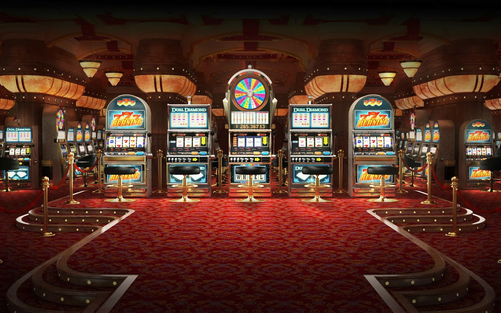 Tampilan permainan meja kasino digital dengan kartu dan chip